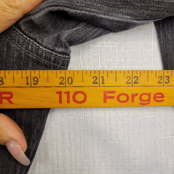 KiKit Maurice Sasson Womens Gray Denim Blazer Jacket M Cotton Light Distress - Picture 10 of 11